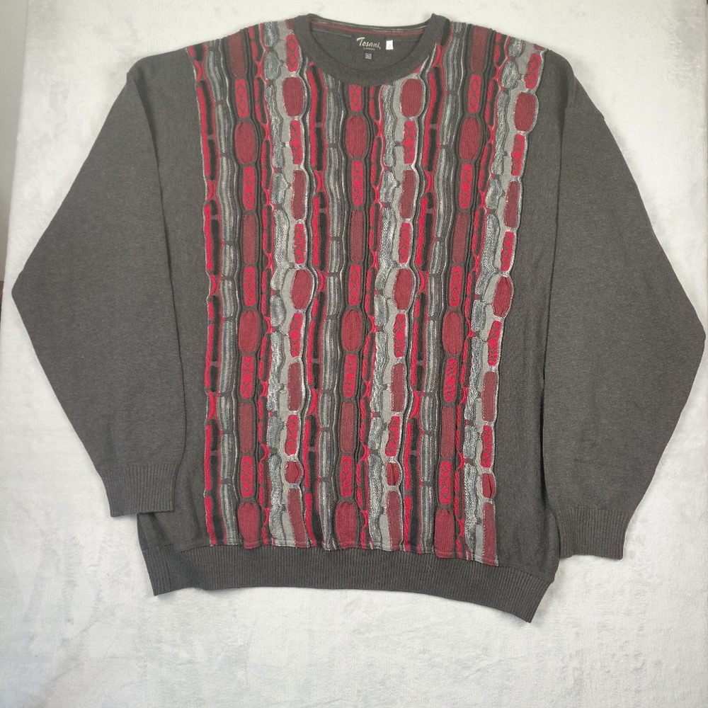 Vintage Tosani 3D Knit Coogi Style Sweater, 4XLT